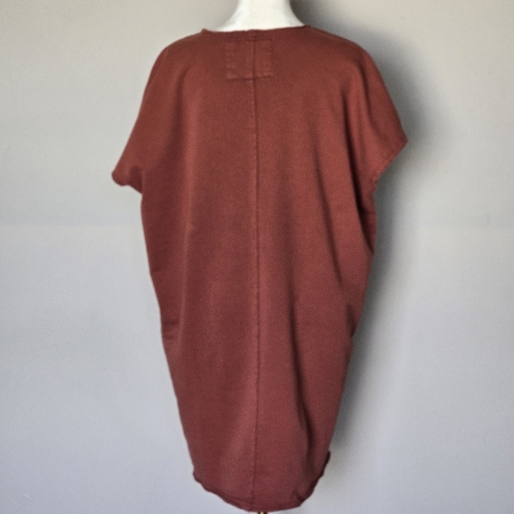 CSG Champs Sports Gear Rust Tunic Top Shirt Dress Boho Lagenlook Women's Large - Picture 9 of 11